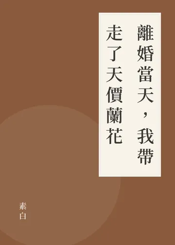 《離婚當天，我帶走了天價蘭花》書籍封面