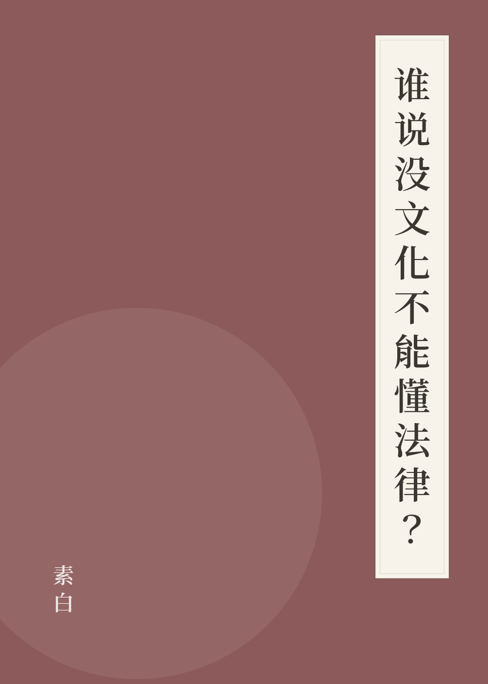 《谁说没文化不能懂法律？》书籍封面