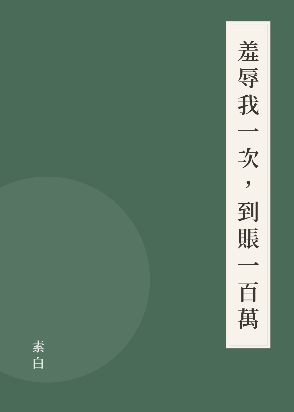 《羞辱我一次，到賬一百萬》書籍封面