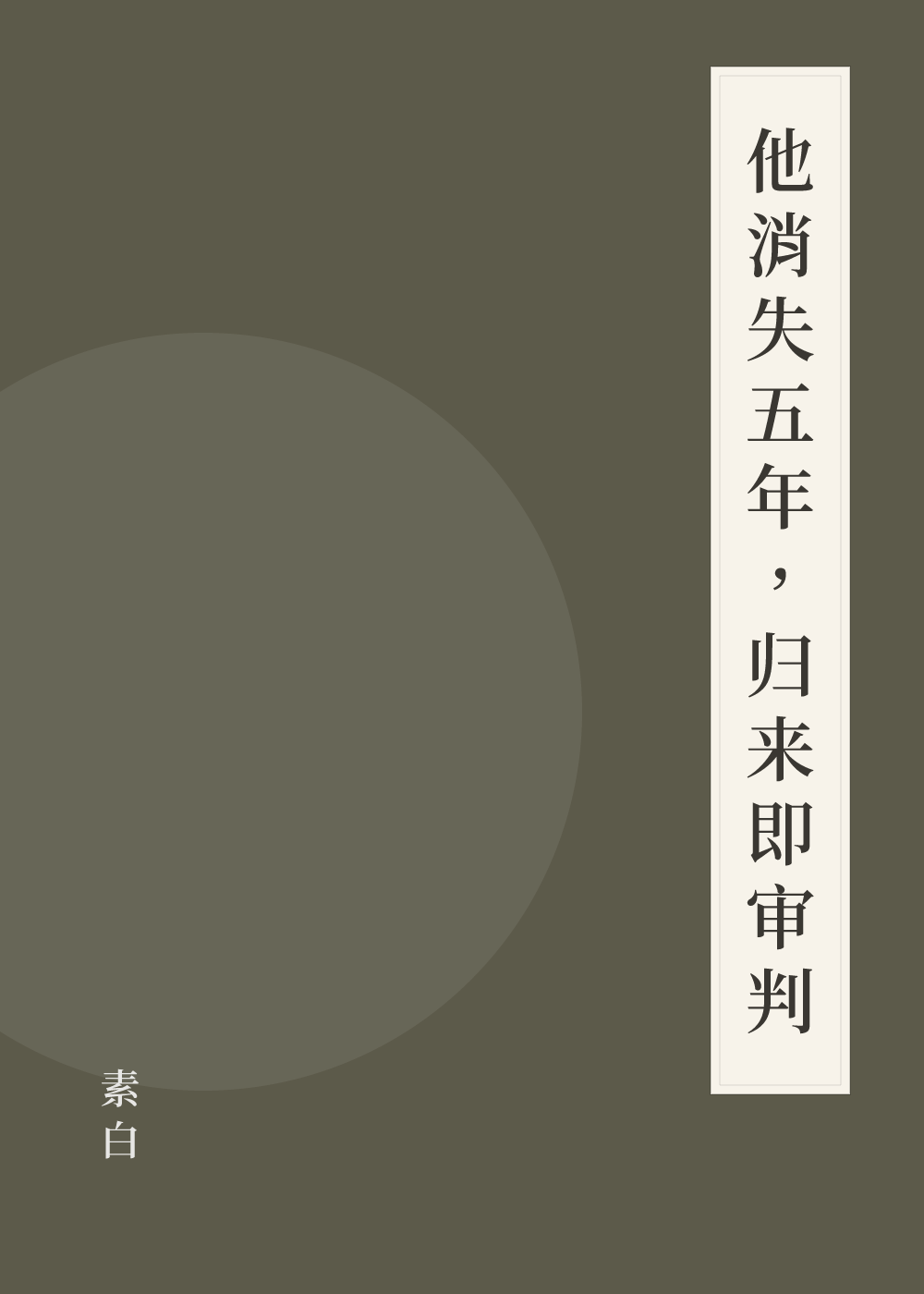 《他消失五年，归来即审判》书籍封面